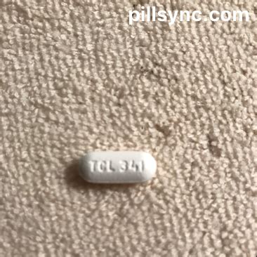 OVAL WHITE Pill with imprint TCL 341 is supplied by equate (walmart stores, inc.) ... TCL 341 OVAL WHITE. More pills like OVAL TCL 341. Related Pills. . 