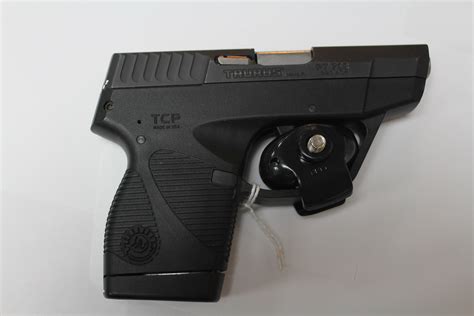 Tcp taurus. There is a "window" cutout in the polymer frame which shows the serial number stamped on the steel chassis of the pistol inside. IIRC it is on the left hand side, the mag release button side. I just bought a DeSantis IWB holster for mine from E Bay for a pretty good price. It has an adjustable cant, but the retention leaves a bit to be desired. 