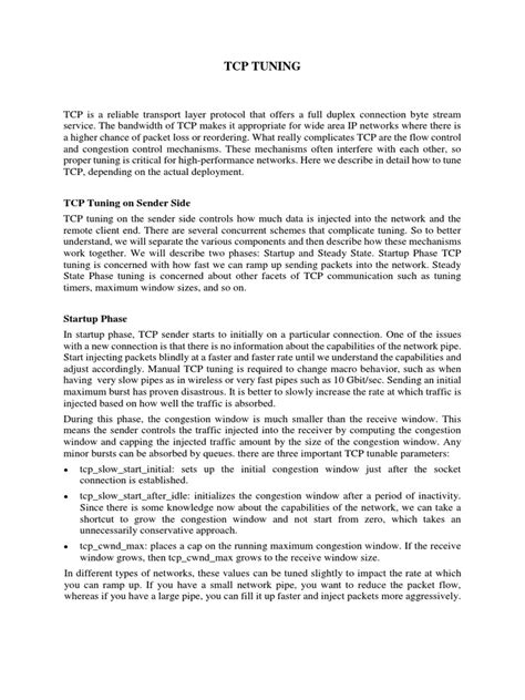 Tcp tuning.  This guide provides a practical, step-by-step process for confi...