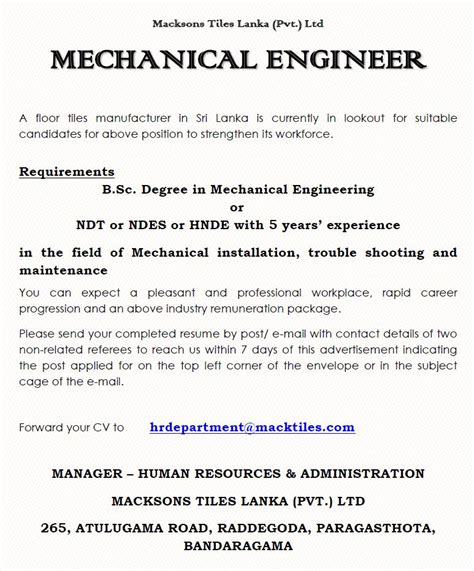Tcs Mechanical Engineer Jobs