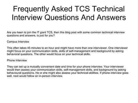 Tcs Technical Interview Questions And Answers For Freshers 2016 Pdf HR interview questions for