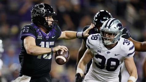 TV channel (national): ABC. Live stream: ESPN app, fuboTV. TCU and Kansas State will kick off the Big 12 championship game on ABC. Chris Fowler, Kirk Herbstreit and …. 