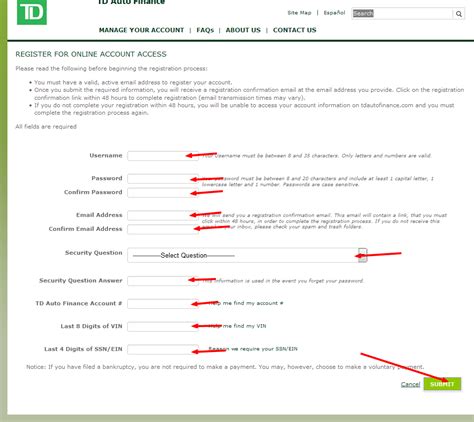 Td auto finance bill pay. Once you’ve registered with TD Auto Finance, a division of TD Bank, N.A. on tdautofinance.com, you can log-in to your account to check your account status, make a one-time payment, enroll in automatic payments, view your bill online, and see payment history. 