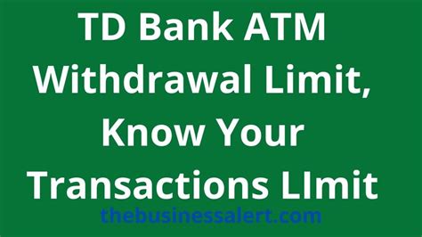 Td bank atm limit withdrawal. Things To Know About Td bank atm limit withdrawal. 