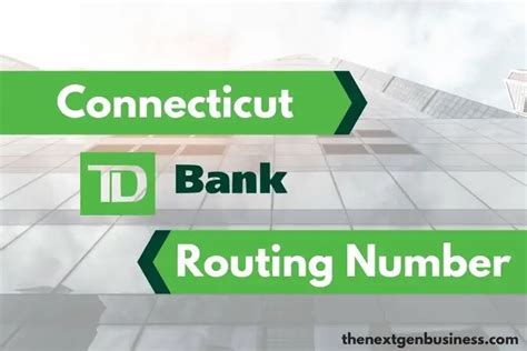 In Middlebury, Connecticut, there are 1 TD Bank branches, find the branch you need to get information about hours of work, location, ... Connecticut. Routing number direct deposits, electronic payments: 031101266; Routing number wire transfer - domestic: 031101266; SWIFT Code / BIC: TDOMCATTTOR;. 