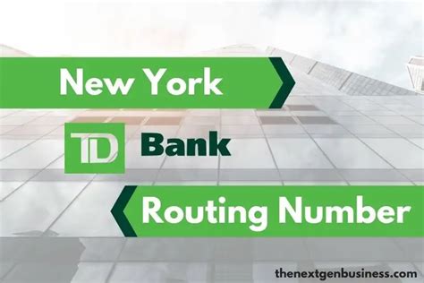 Bank Unique Number: 493820. TD Bank - 37th 