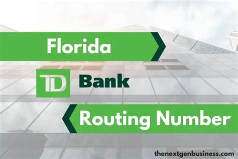 Td florida routing number. Things To Know About Td florida routing number. 