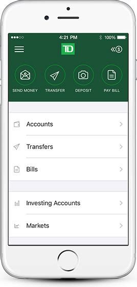 Tdcanadatrust mobile app. You're in control, from activating a new card to taking quick action if your card is lost, stolen or misplaced. You can even make a temporary debit card limit request with the TD Bank app. Personalized account alerts. Money's personal. Staying on top of it should be, too. TD Alerts offers customizable notifications to fit your daily banking needs. 