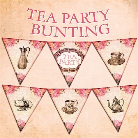 Tea Party Bunting - Etsy New Zealand