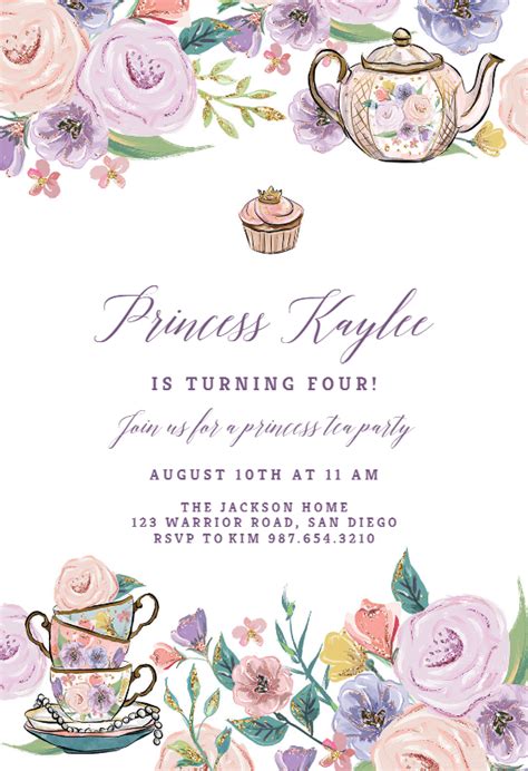 Tea Party Invitation Templates Free Greetings Island