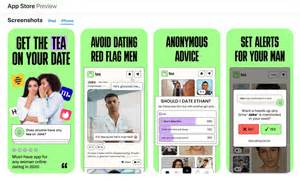 Tea dating app review.  App Store.  On the platform, users are "I...