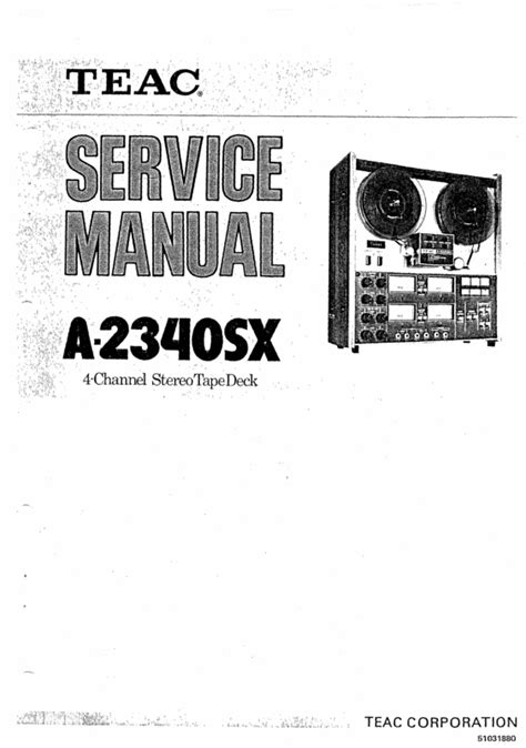 Teac a 2340 sx reel tape recorder service manual. - Operators manual for centurion ski boat.