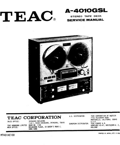 Teac a 4000 a 4010 reel tape recorder service manual. - Toshiba e studio 255 user manual.