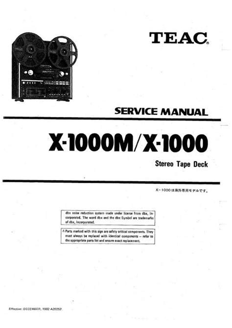 Teac x 1000 x 1000m reel tape recorder service manual. - Bowers wilkins b w 801 s2 matrix service manual.