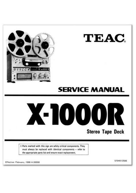 Teac x 1000r reel tape recorder service manual. - Documenti per la storia dell'universita di perugia.