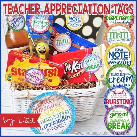 Teacher Appreciation Gift Tag Kit Set 2 Printable My Computer Is My Canvas