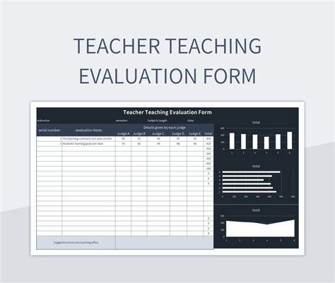 Teacher Teaching Evaluation Form Excel Template And Google Sheets File