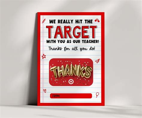 Teacher Thank You Gift Card On Target Etsy Thank you teacher gifts