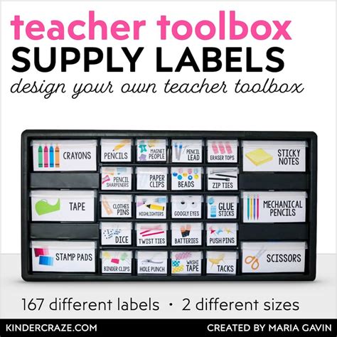 Teacher Toolbox Labels Editable Classroom Supply Labels With Pictures