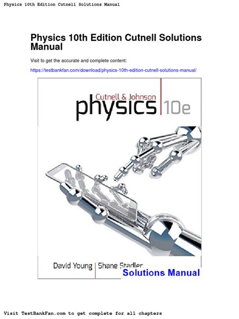 Teachers manual physics cutnell 9th edition solutions. - Free 2004 cadillac cts repair manual.