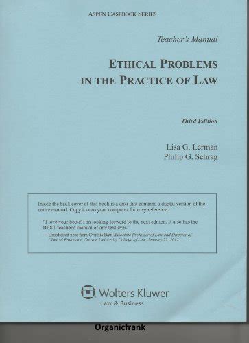 Teachers manual to ethical problems in the practice of law 3rd edition aspen casebook series. - A manual for ruling elders and church session.