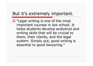 Teaching Legal Writing A Modern Case Study Approach