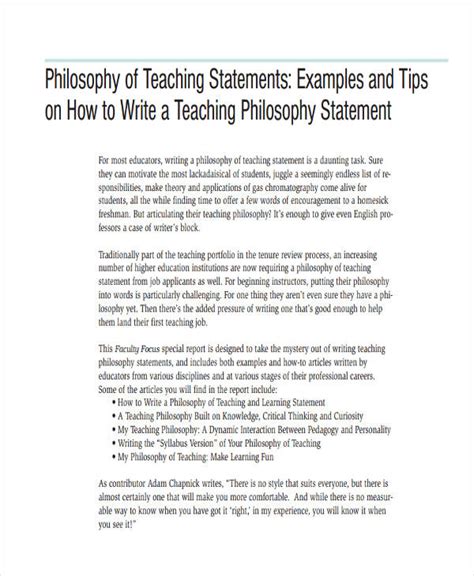 Teaching Statement 10+ Examples, Format, Pdf Examples
