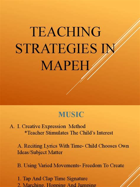 Teaching Strategies in Mapeh PDF Music Education Teachers