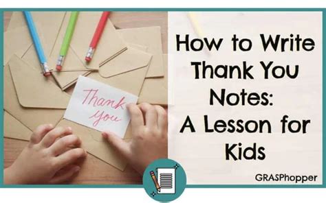 Teaching kids to write thank you notes
