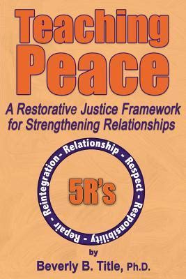 Teaching peace a restorative justice framework for strengthening relationships. - Dreis and krump press brake manual.