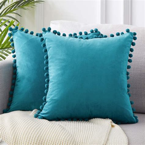 Teal sofa pillows. MIULEE Pack of 2 Couch Throw Pillow Covers 18x18 Inch Soft Teal Chenille Pillow Covers for Sofa Living Room Solid Dyed Pillow Cases. 4.5 out of 5 stars. 634. 400+ bought in past month. $11.99 $ 11. 99 ... LHAIFA Teal Gold Pillow Covers Couch Pillows for Living Room 18x18 Set of 4 Teal Blue and Gold Modern Abstract … 