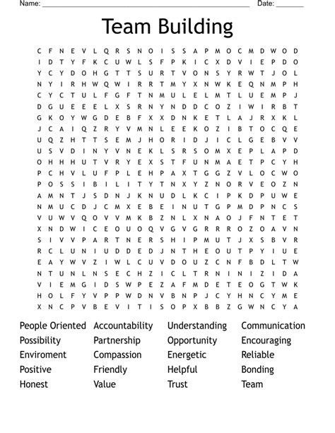 Team Building Word Search WordMint