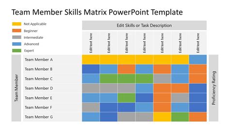 Team Member Skill Matrix PowerPoint Template PPT Slides