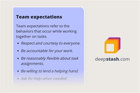 Team expectations Deepstash