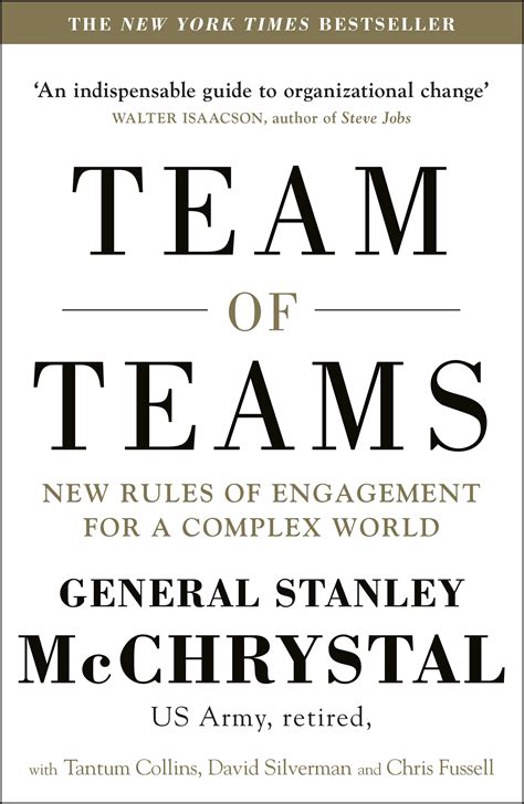 Team of teams book. ISBN: 9780241250839. Date: 26th November, 2015. Publisher: PENGUIN BOOKS. Advice On Careers And Achieving Success. Negotiation. Management Techniques. What if you could combine the agility, adaptability, and cohesion of a small team with the power and resources of a giant organization? When General Stanley McChrystal took command of … 
