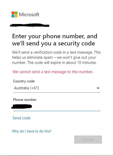 Teams will not accept my phone number - Microsoft Community