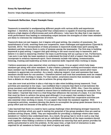 Teamwork reflection paper - api.3m.com