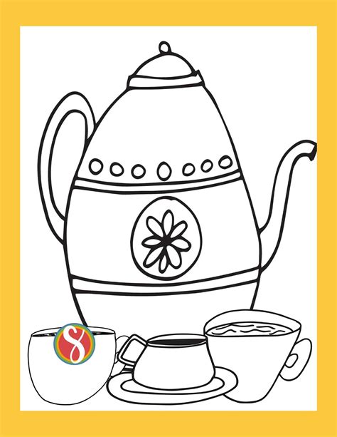 Teapots Free Colouring Pages
