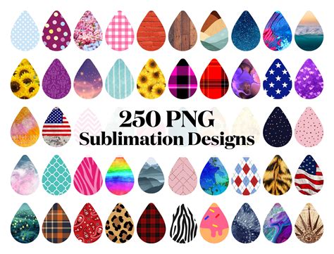 Tear Drop Earring Sublimation Template Design Bundle