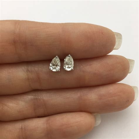 Teardrop Diamond Studs - Etsy