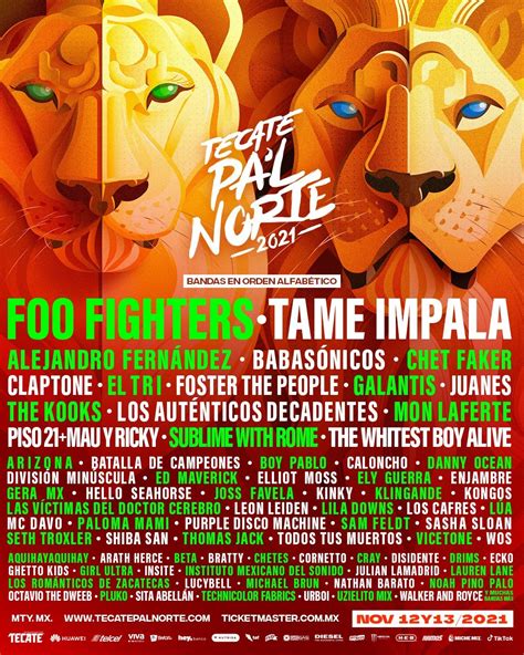 Tecate pal norte 2024. Here Are The Tecate Pa’l Norte Festival Set Times For 2024. Friday, March 29. The Tecate Pa’l Norte Festival will have three main stages this year: Tecate Light, Tecate Original,... 