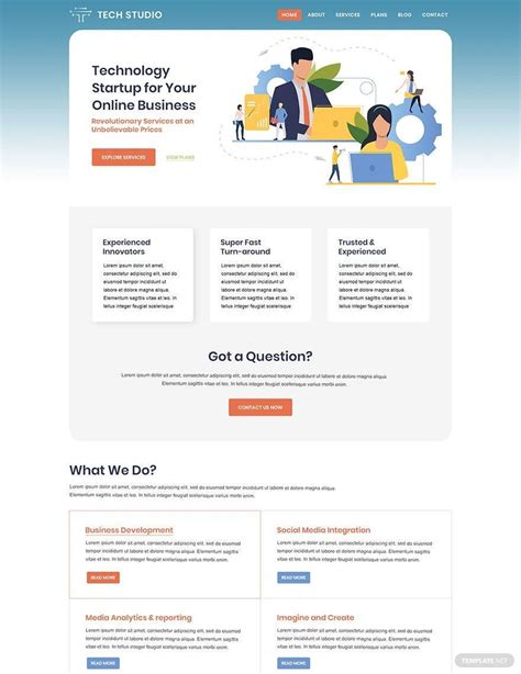 Tech Startup PSD Landing page Template PSD