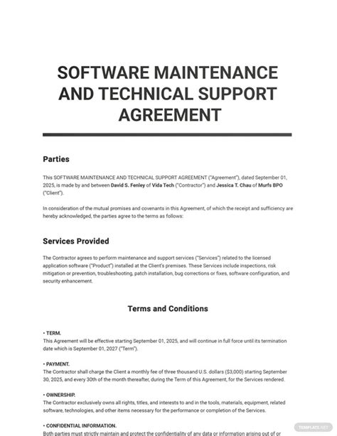 Technical Service Agreement Template DocTemplates