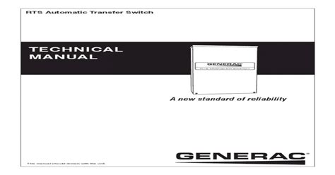 Technical manual rts automatic transfer switch. - Manual of psychiatry for homoeopathic students and practitioners.