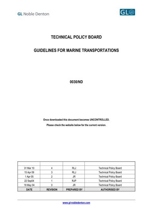 Technical policy board guidelines for marine transportations. - Total environmental compliance a practical guide for environmental professionals.