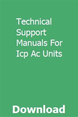 Technical support manuals for icp ac units. - Kreuz und blut christi in der kunst weingartens.