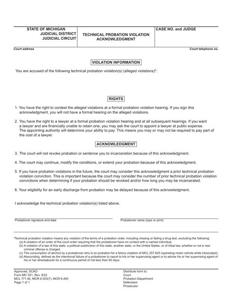 Technical violation of probation.  (1) Except as otherwise provided in this section, ...