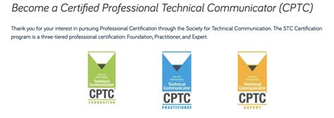Technical writer certification.  Society for Technical Communication (STC) Technical Writers, ...