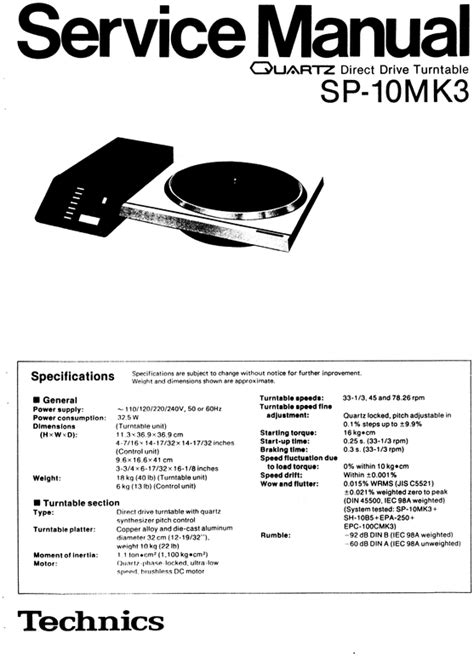 Technics sp 10 mk3 turntable service manual. - Nyc job opportunity specialist exam guide.
