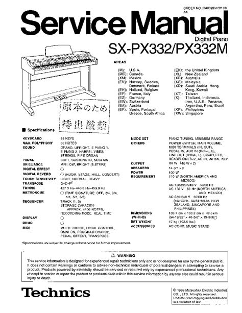 Technics sx px332m sx px332 service manual. - Mercedes benz c180 kompressor repair manual.